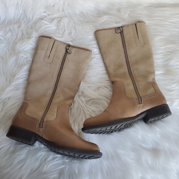 Nurture Dericka Tan Leather/Suede Zipper Riding Boots SZ 7.5 - Picture 1 of 15